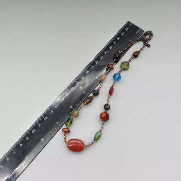 Lia Sophia Necklace Boho Beach Vibe Glass Beaded Strand 15 Inch - Picture 8 of 10